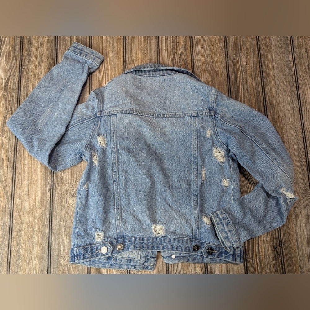 KanCan Denim Jacket Size Small Distressed - Picture 2 of 11